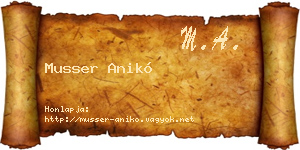 Musser Anikó névjegykártya